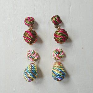 ►Free With Another Bundle ◄ 70s Vintage Colorful Spiral Earrings